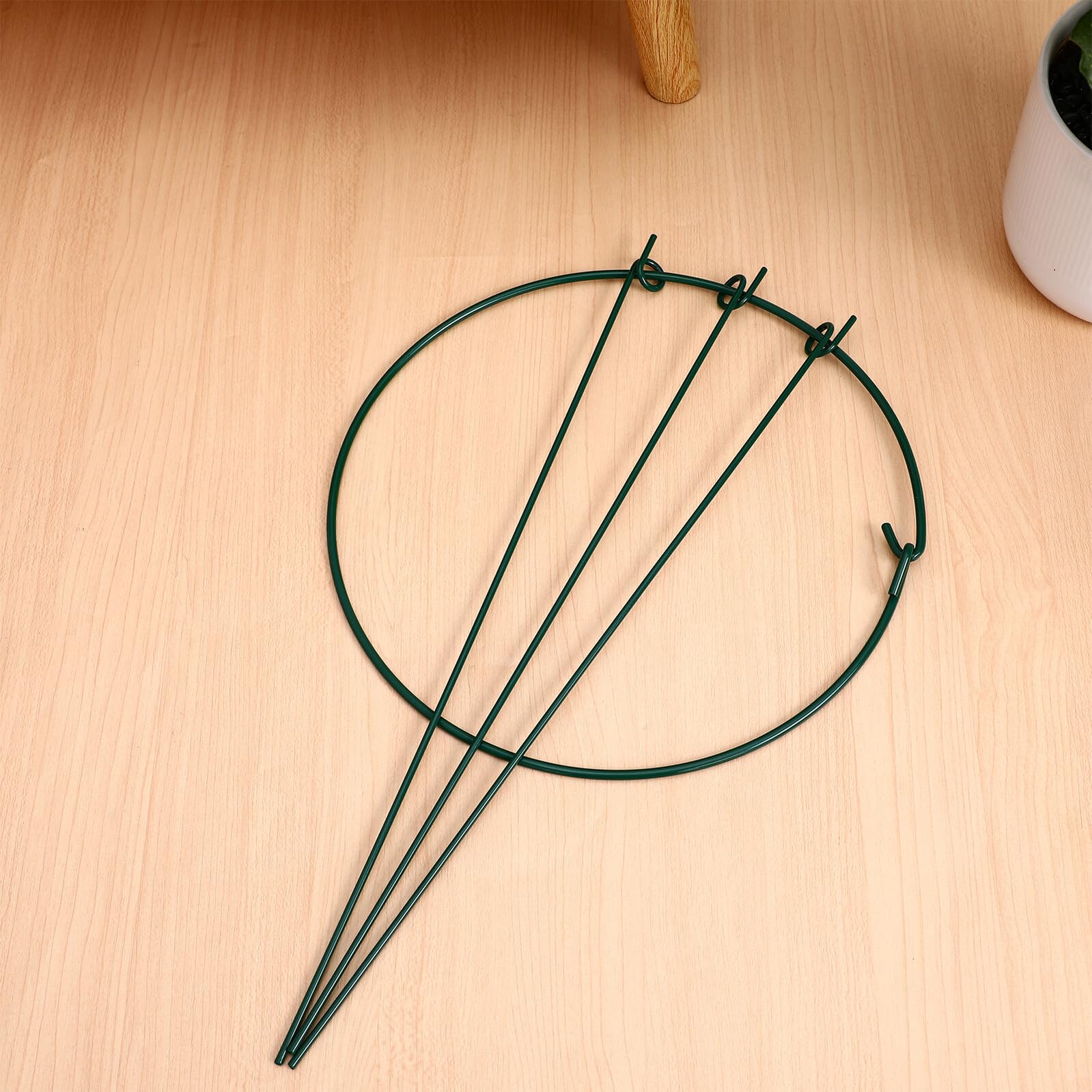LALAFINA Lot de 3 Tuteurs de Jardin en Fer Robustes Verts 25/40 Cm pour Plantes Grimpantes, Supports Polyvalents pour Pivoines et Fleurs D'intérieur, Treillis Compacts sans Outil