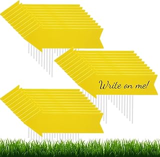 Queekay 30 Pack Blank Arrow Signs with Stakes 17 x 6 Inches Yard Sales