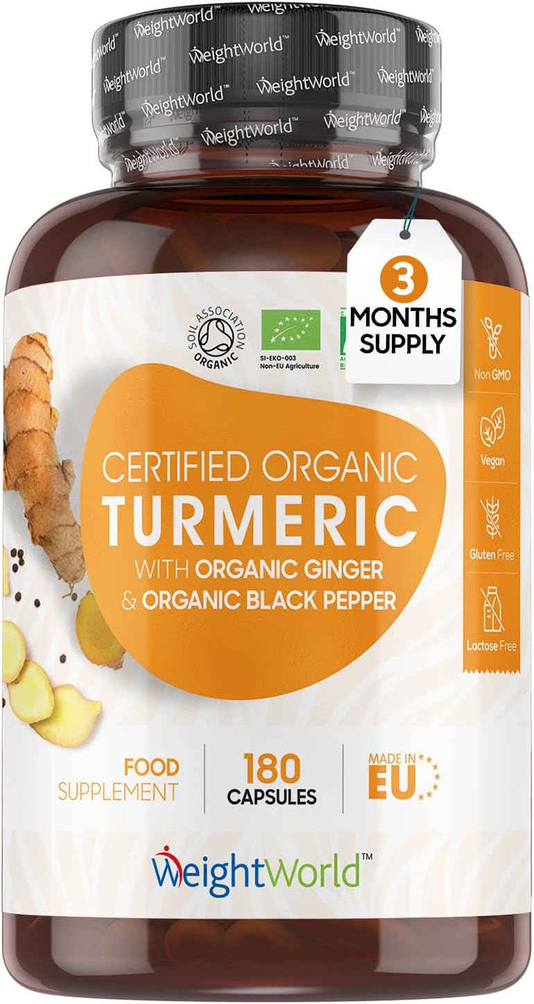Organic Turmeric and Black Pepper Capsules 1520mg with Ginger