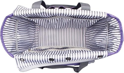 Miniatura 4 de LUXJA Bolsa de tejido de punto, bolsa de almacenamiento de hilo para llevar proyectos, agujas de tejer, ganchos de ganchillo y otros accesorios,