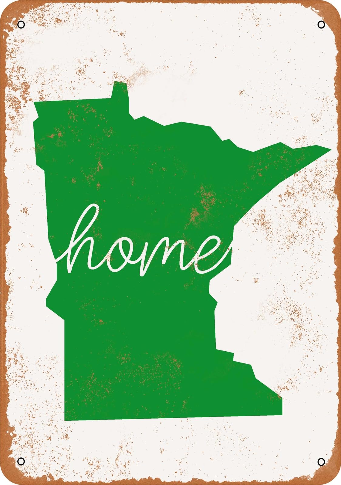 Miaomansenstore Metal Sign - Home Minnesota - Vintage Look Home Decor