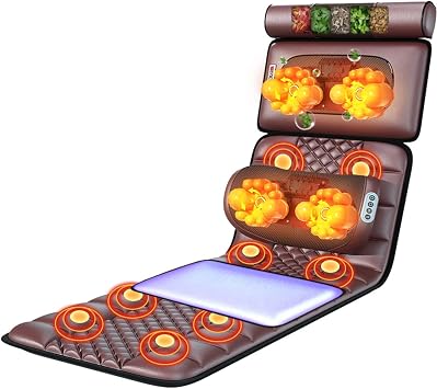Massage Mat with 20 Neck Shiatsu Kneading Massage Heads, 9 Modes 9 Levels, Heated Mattress Pad Full Body Massager Cushion for Neck And Back, Lumbar Calf Muscle Relaxation