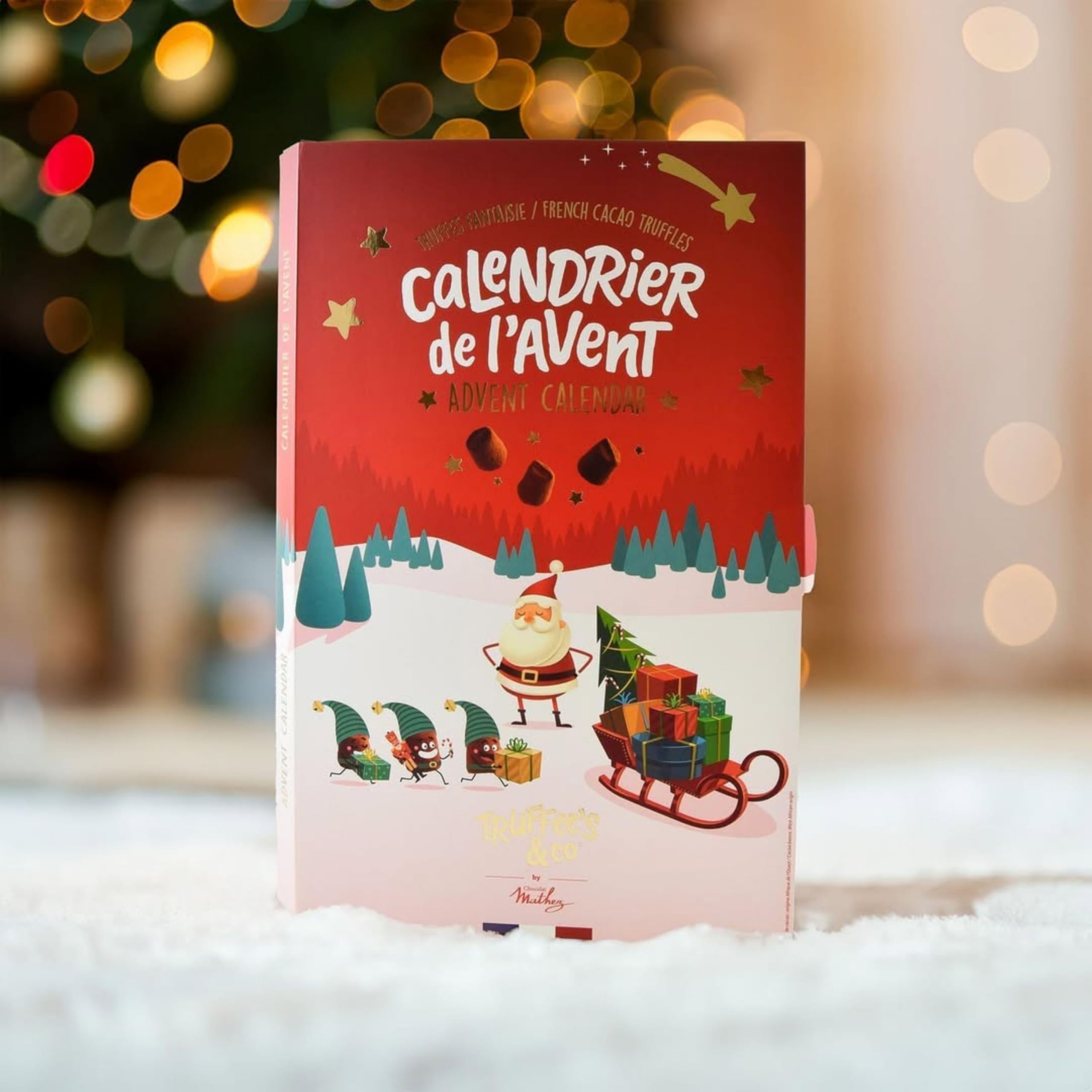 Chocolat Mathez - Calendrier de l'Avent chocolat 2025-24 Truffes aux chocolat - 8 saveurs de truffes chocolatées à découvrir avant Noël - Idée cadeau