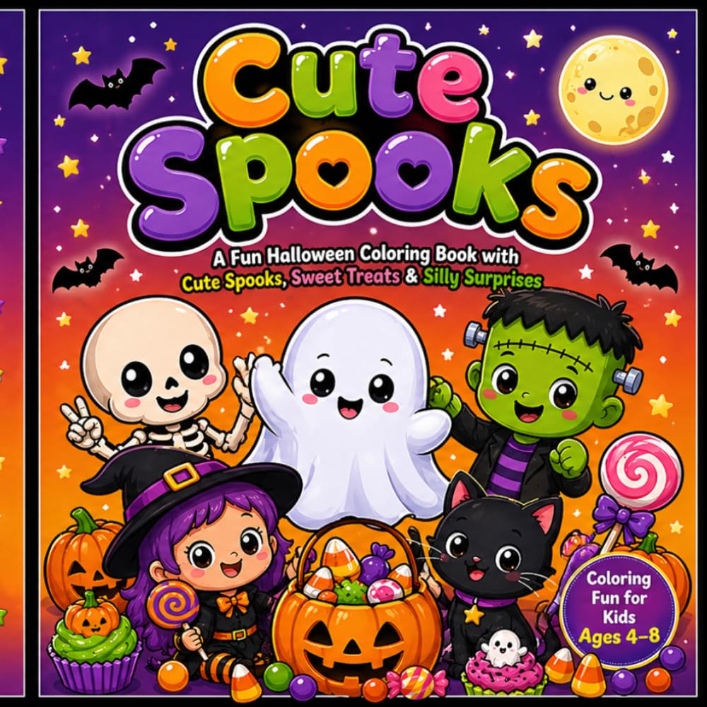 Cute Spooks: A Fun Halloween Coloring Book with Cute Spooks, Sweet Treats & Silly Surprises