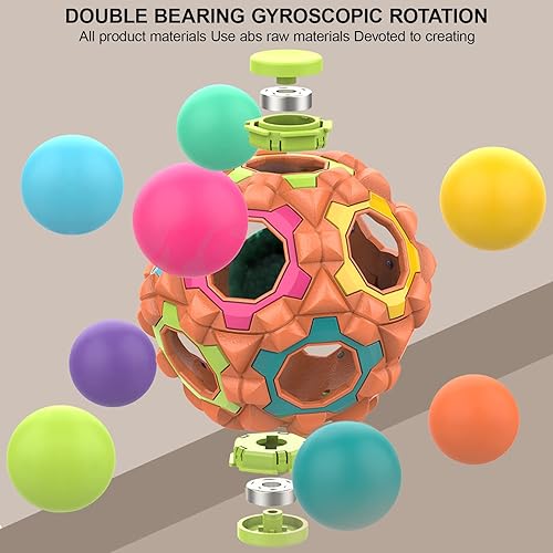 Miniatura 6 de Juguetes antiestrés, bola mágica de rompecabezas de arco iris, bolas antiestrés con 50 puntos de contacto de masaje, juego de rompecabezas para
