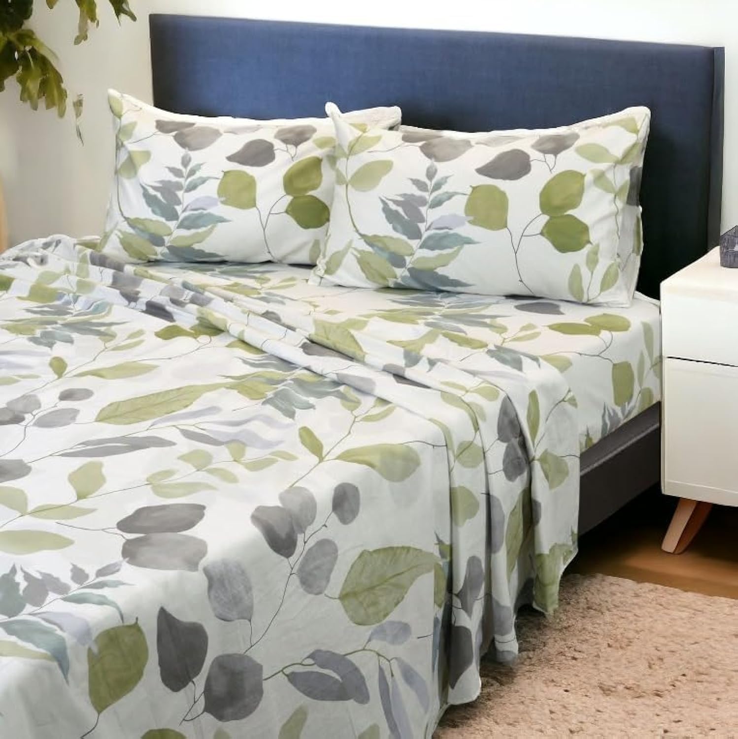 Essina Double Bed Sheet Set 4 Pcs Bedsheets Set Deep Pocket Fitted 