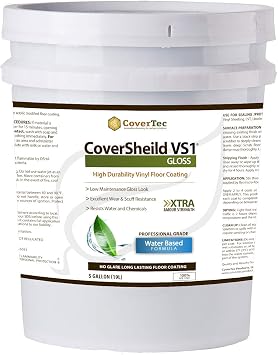 CoverShield VS1 Gloss VCT and Terrazzo Sealer, Fast Drying, Highly Durable, Long Lasting 5 GAL - Prof Grade