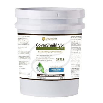 CoverShield VS1 Gloss VCT and Terrazzo Sealer, Fast Drying, Highly Durable, Long Lasting 5 GAL - Prof Grade