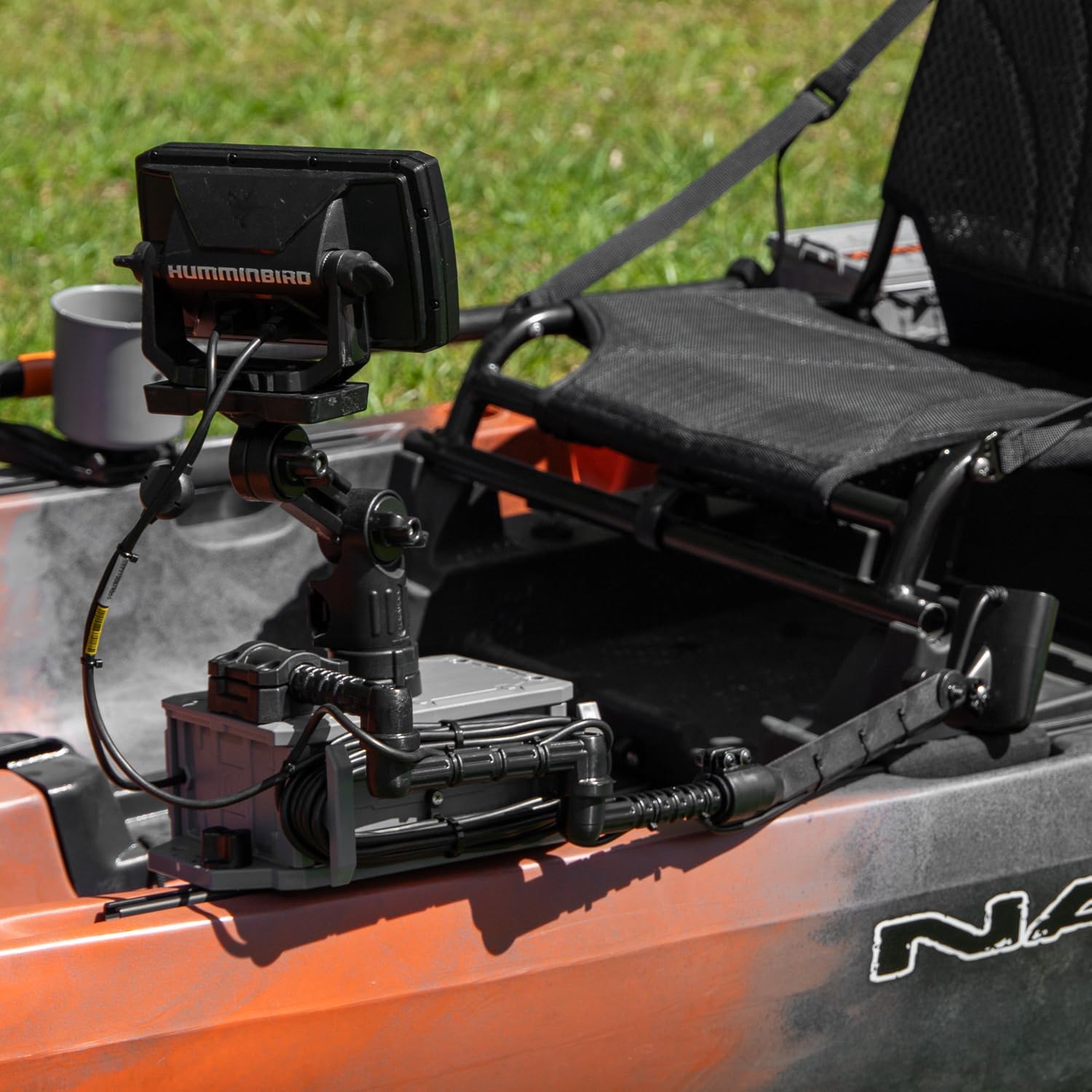 YakAttack CellBlok Battery Box & Switchblade Transducer Arm Combo - Color Options | USA Made | Kayak Fish Finder Mounting | Compact & Tool-Free Install | Track Compatible | Universal Kayak Accessory