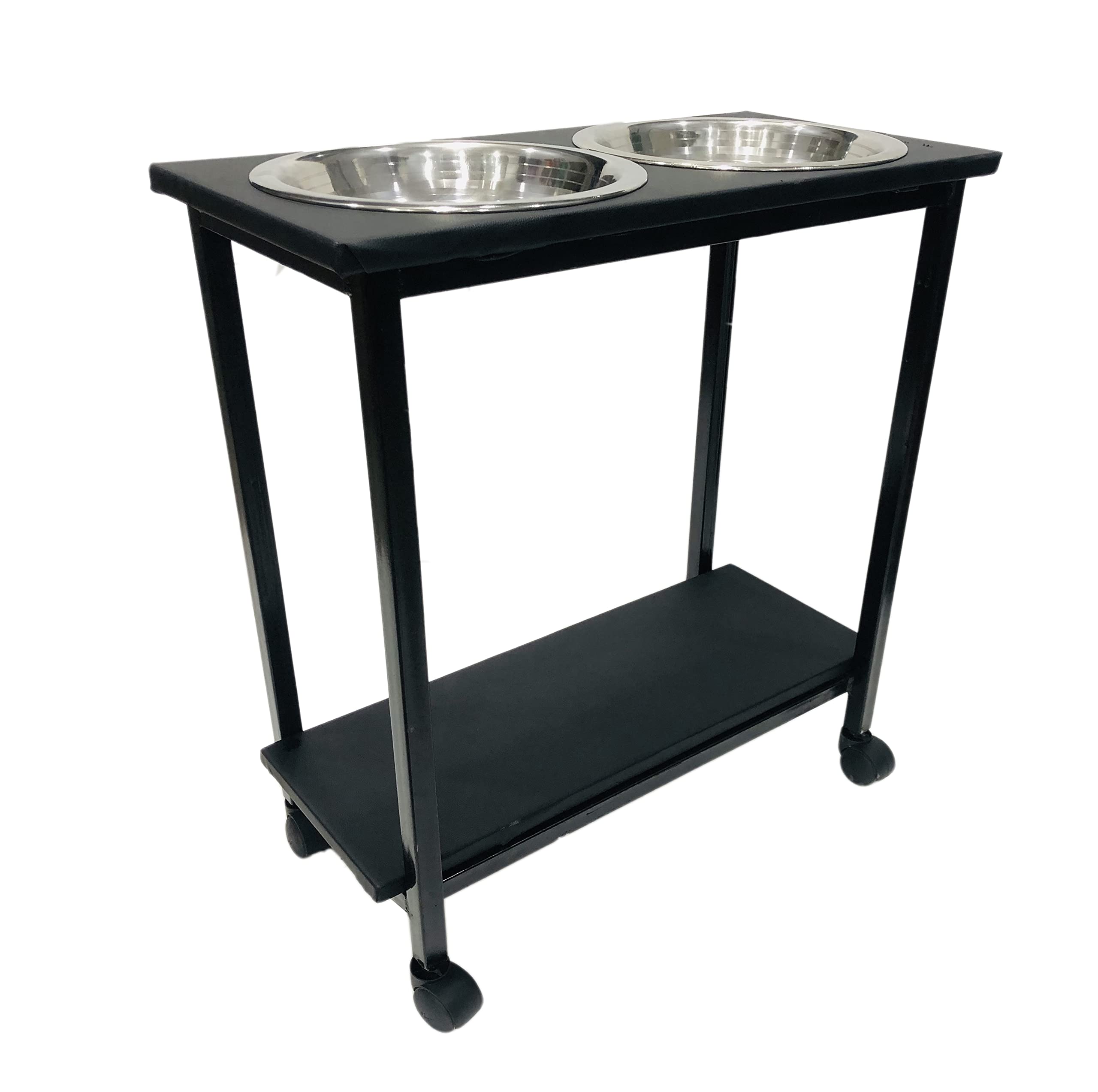RATISON Beauty Parlour Salon Cutting Barber Double Manicure Padicure Trolley Without Wheels and 2 Bowl Heavy Duty Trolley, Z Type (Black, Heavy Double Black)-image-38