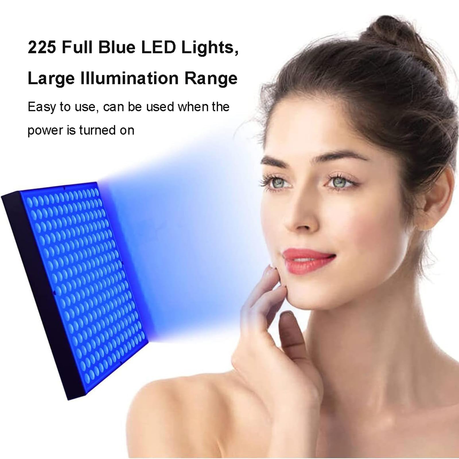 Juego de lámparas de Bronceado de 45 W con Gafas Protectoras y Soporte de Montaje - Luz Azul de Espectro Completo de 460 NM para Tomar el Sol en casa - 225 Piezas de LED