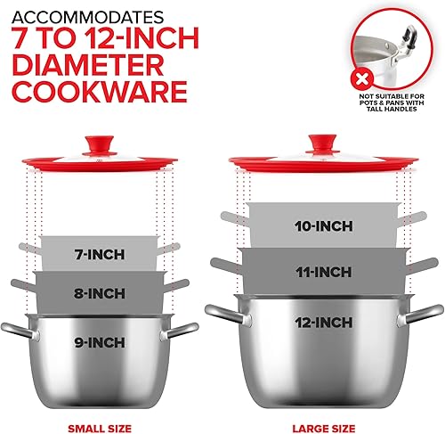 Miniatura 10 de Modern Innovations Tapas universales juego de 2 para utensilios de cocina de 7 a 12 pulgadas tapa de silicona de repuesto cubiertas superiores de