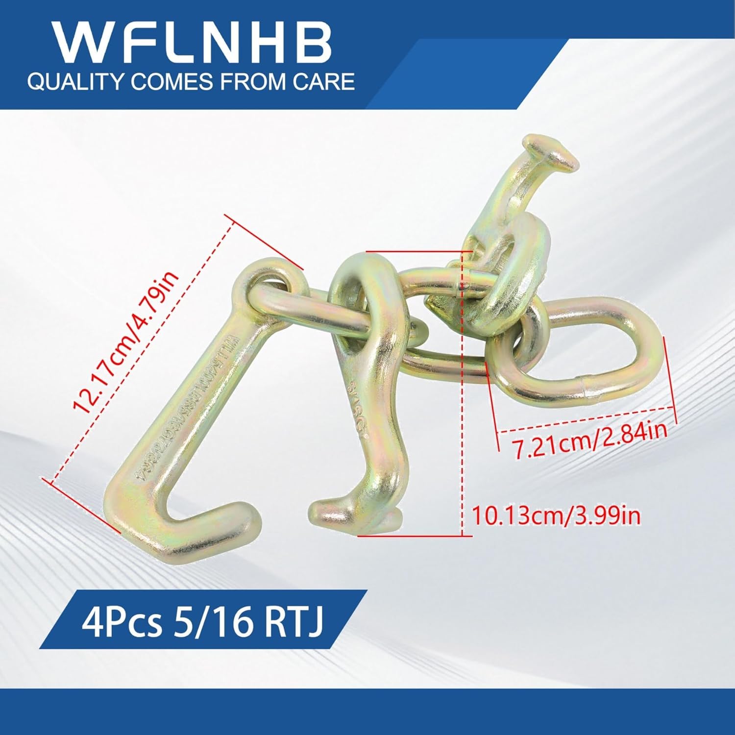 WFLNHB 4Pcs 5/16 RTJ Cluster Hook Set G70 Heavy Duty Replacement for Tow Truck Roll Back Wrecker Vehicle Car Hauler Trailer