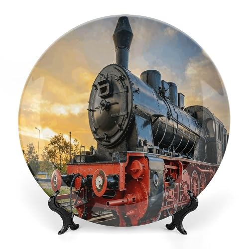 Old Engine Train Fine Bone China Decorative Plate 8inch |