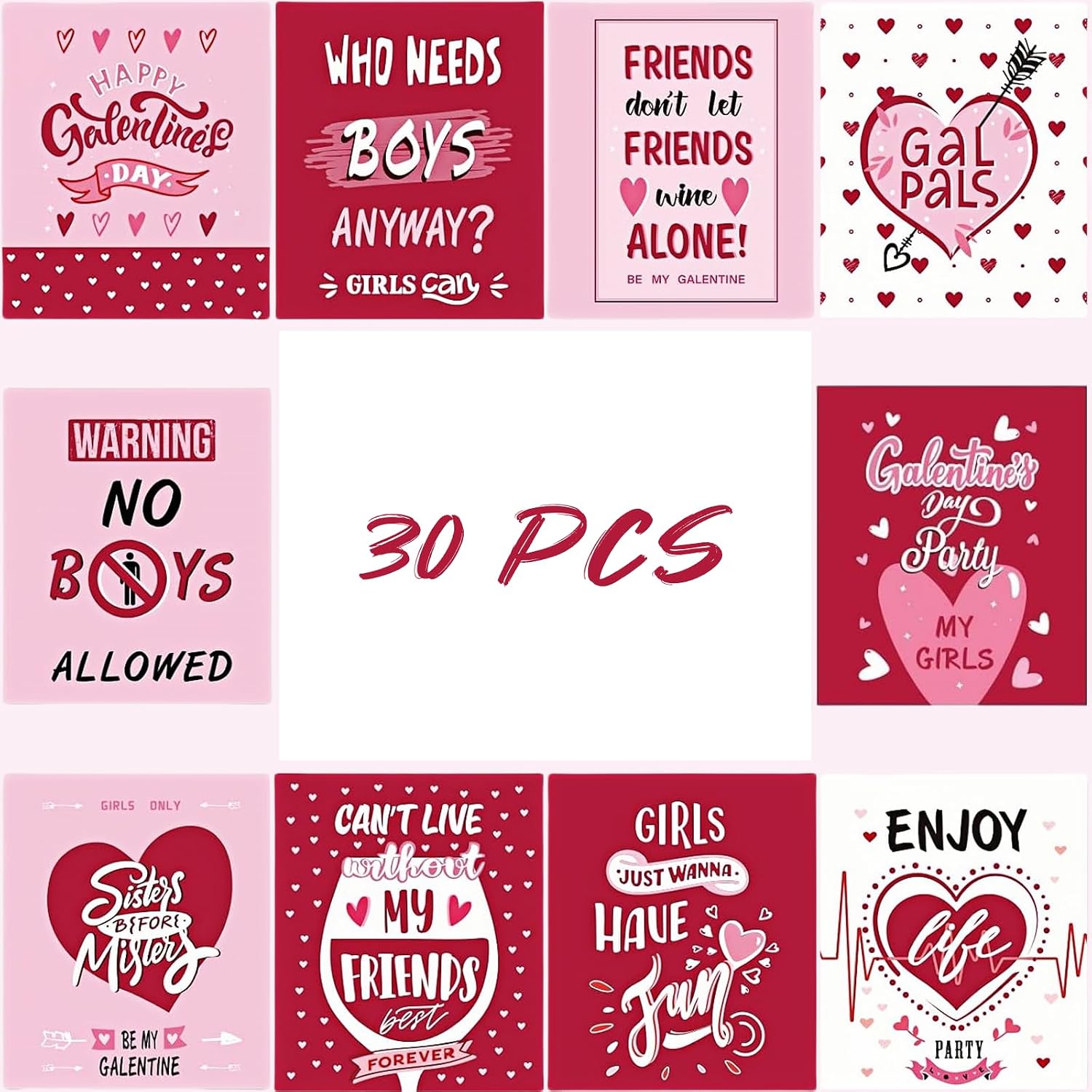 30 Pcs Galentine’s Day Wine Label Sticker – Champagne Bottle Decals for Beverage Bar, Girl Party Decorations, Galentine’s & Valentine’s Day Party Favor Gift