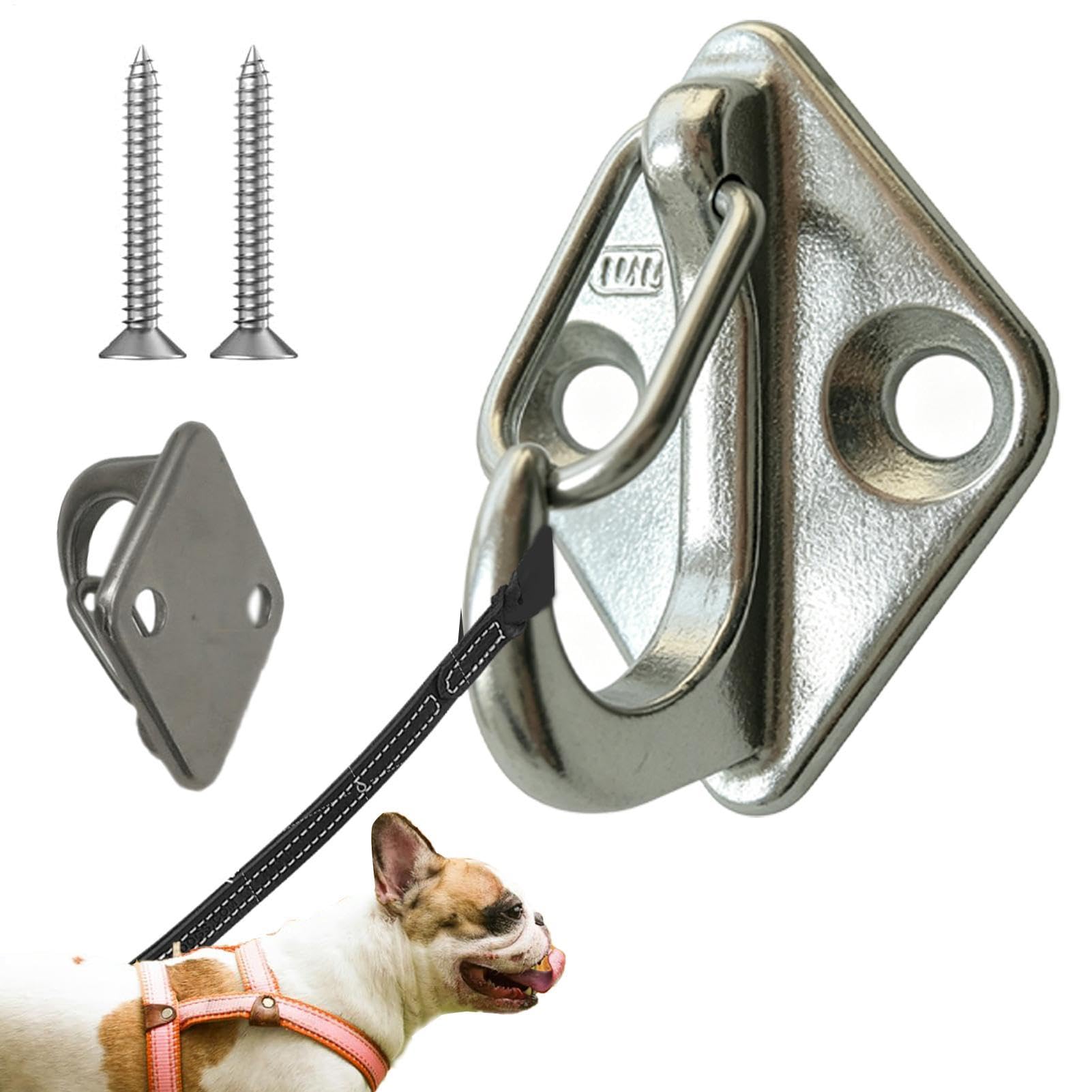 Dog Hook - Indoor Dog Parking - Wall Mount Tie Down Hook Holder Stainless Steel Rust Resistant Chew Resistant Closed Leashes for Pet