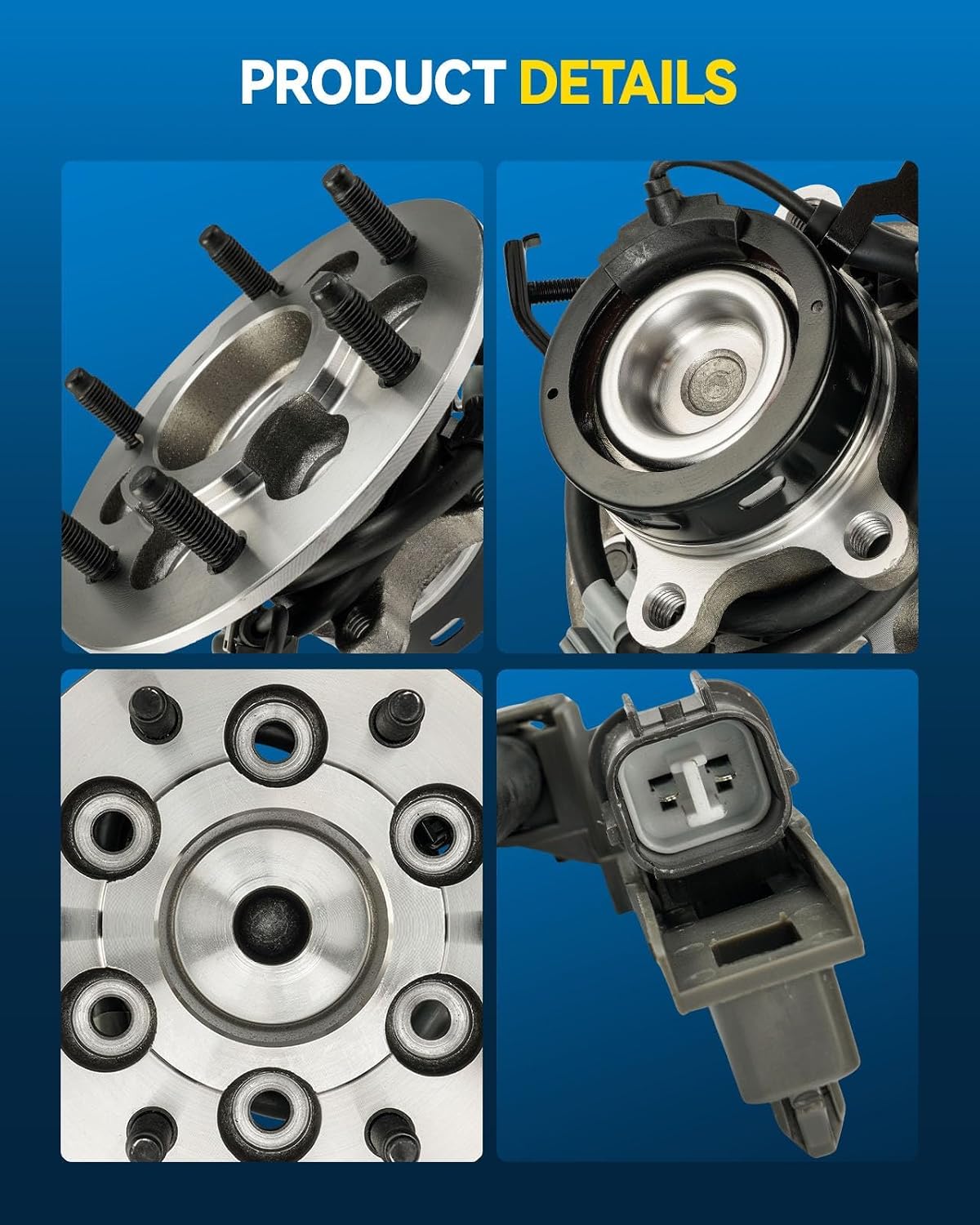 PHILTOP 515104 RWD Front Left Wheel Bearing Fit for Chevrolet Colorado 2004-2008, GMC Canyon 2004-2008, Isuzu i-290 2007-2008, Isuzu i-280 2006, Isuzu i-370 2007-2008, 6 Lugs 1pc W/ABS