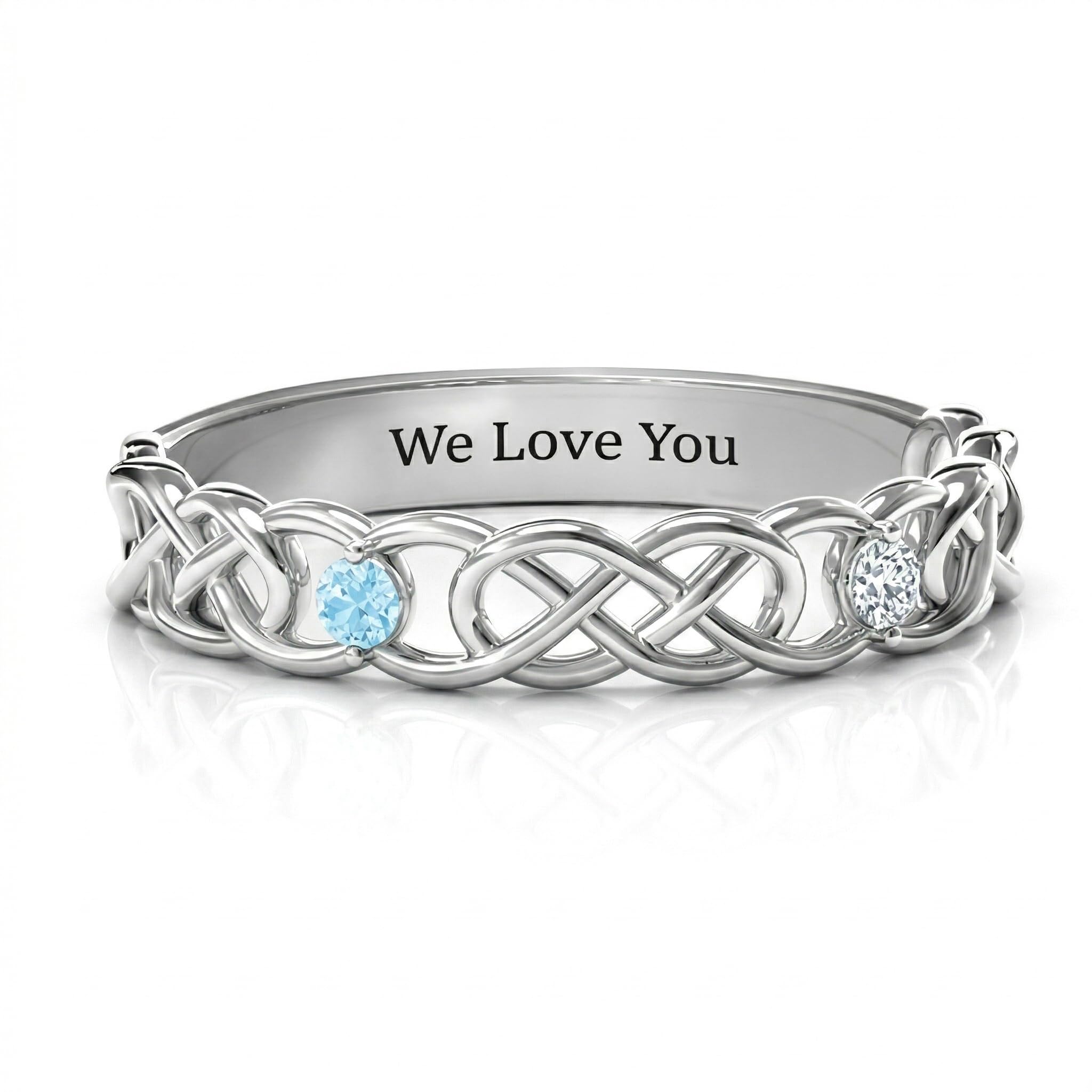 Mothers Day Gifts 10K 14K 18K Gold Personalized Mothers Ring with 2-4 Birthstones and Names for Women Family Jewelry Gifts For Mom Wife Grandma E. White