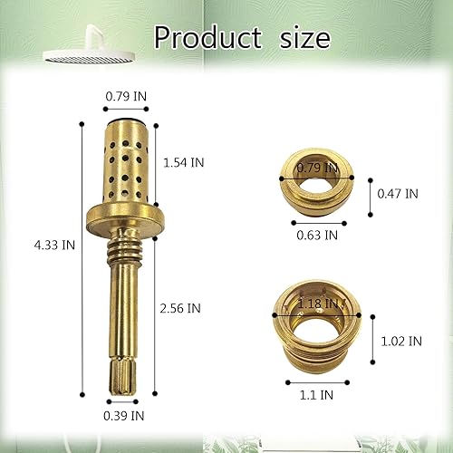 Miniatura 7 de Kit completo de reconstrucción de válvula REB para válvula Symmons Temptrol con conjunto de husillo TA-10, TA-4 asientos fríos y calientes T-35AB