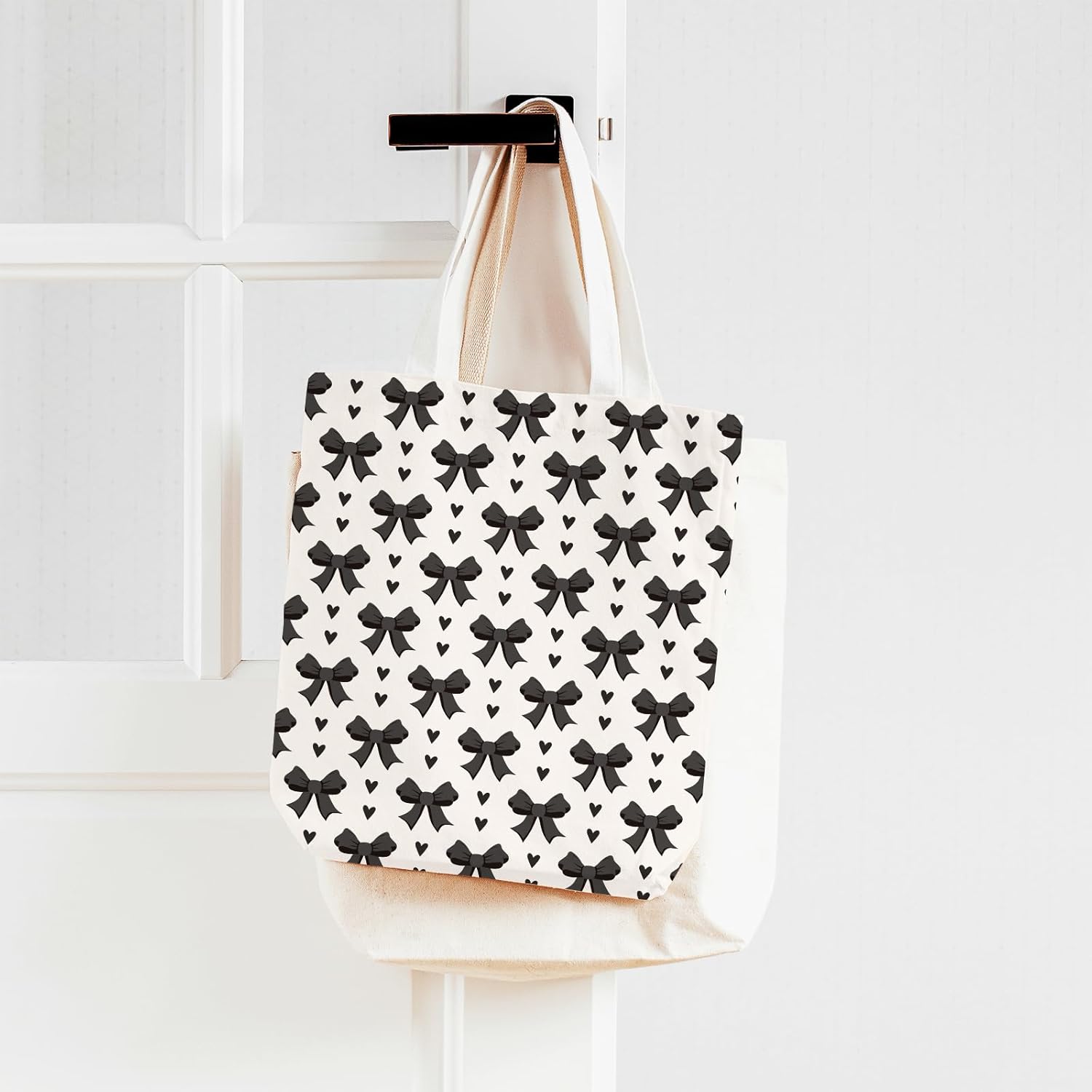 JarThenaAMCS 12Pcs Bow Cotton Fabric Bundles 18 x 22 Inch Plaid Dot Stripe Heart Bow Fat Quarters Black Milky White Sewing Fabrics for Halloween DIY Craft Party Decor