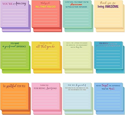 Yinder 24 Pcs Inspirational Sticky Notes - Gifts For Coworkers