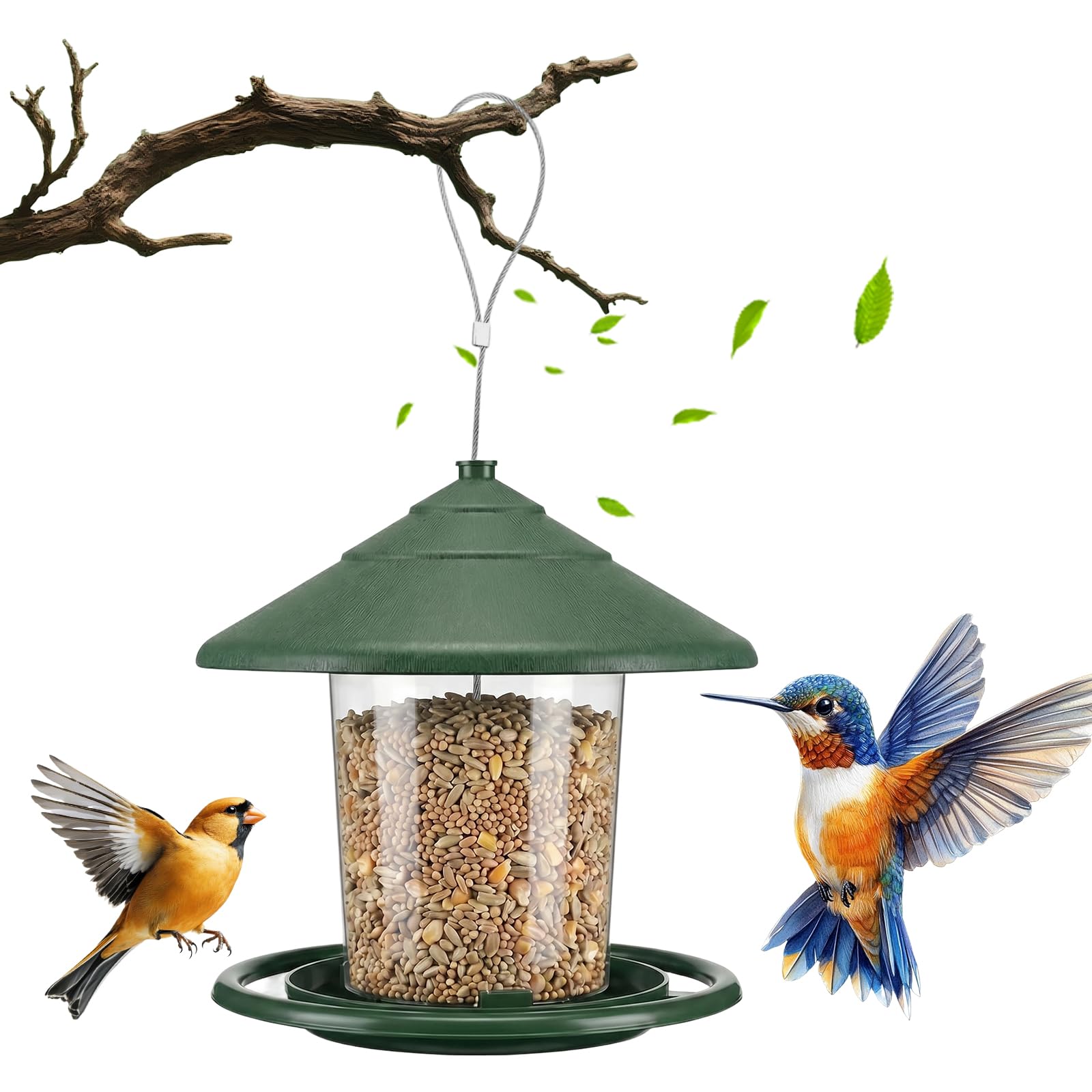 Vogelfutterhaus zum Aufhängen, Wildvogel Vogelfutterspender zum Aufhängen,Vogelfutterstation zum Aufhängen Vogelhaus mit Ständer Wetterfest, Gartenhof-Dekoration