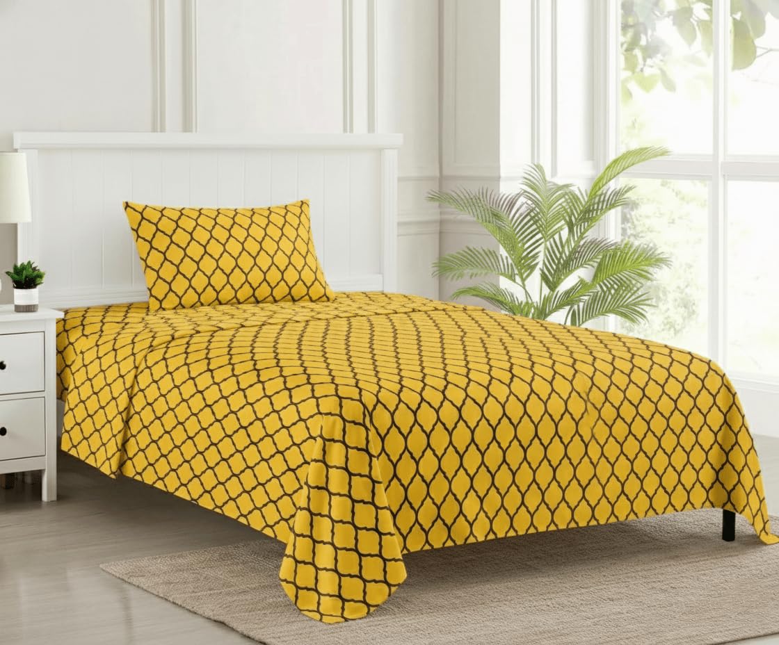 Trance Home Forest Green Cotton Queen Bedsheet Set -9