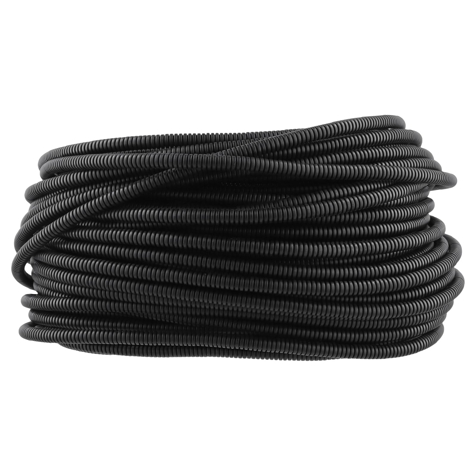 Tubo Corrugato Flessibile 10 mm x 60 m, Matassa in Polipropilene Nero, Guaina Protettiva per Cavi Elettrici e di Terra