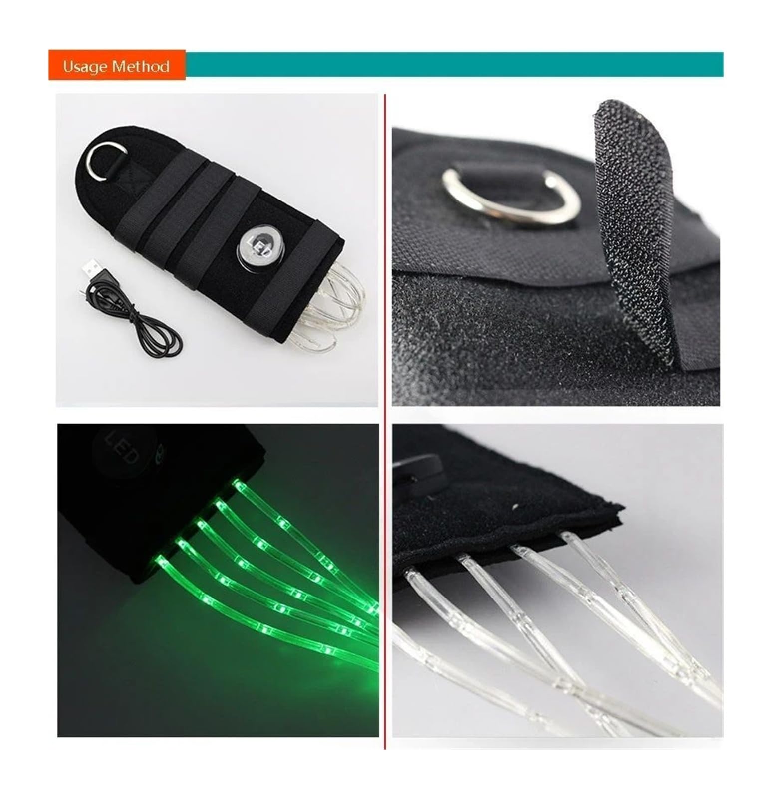 100 cm USB Akumulator Tylne Światła LED, Migające Szelki Do Jazdy Nocnej, Lekki sprzęt do sportów jeździeckich