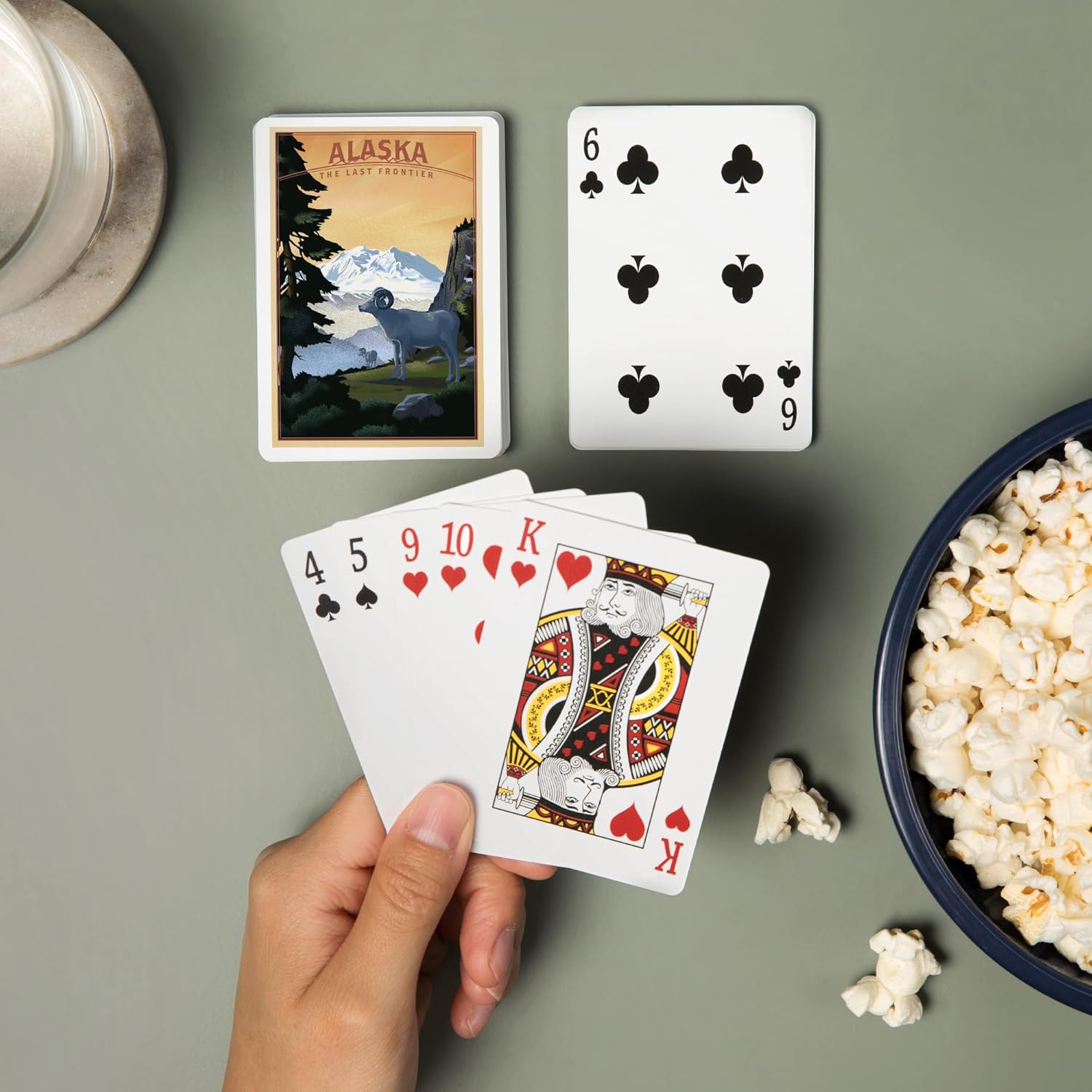 Lantern Press Alaska, The Last Frontier, Dall Sheep and Mountain, Lithograph, 52 Playing Cards for Adults, Poker Size Card Deck