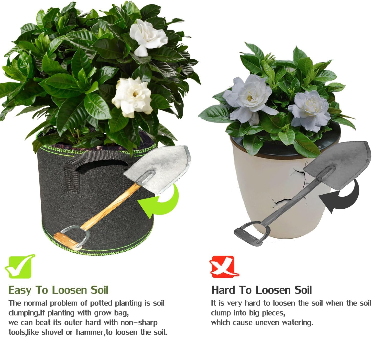 5 Gallon Grow Bags, Set of 5 – Heavy Duty Black Fabric Pots with Handles – Durable, Breathable Planter Bags for Vegetables, Herbs, and Flowers – Reusable & Weather-Resistant