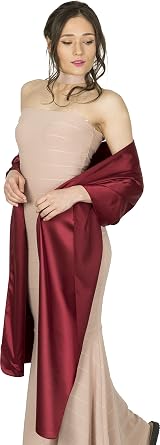 BlackButterfly Satin Shawl Bridesmaid Wedding Wrap Scarf