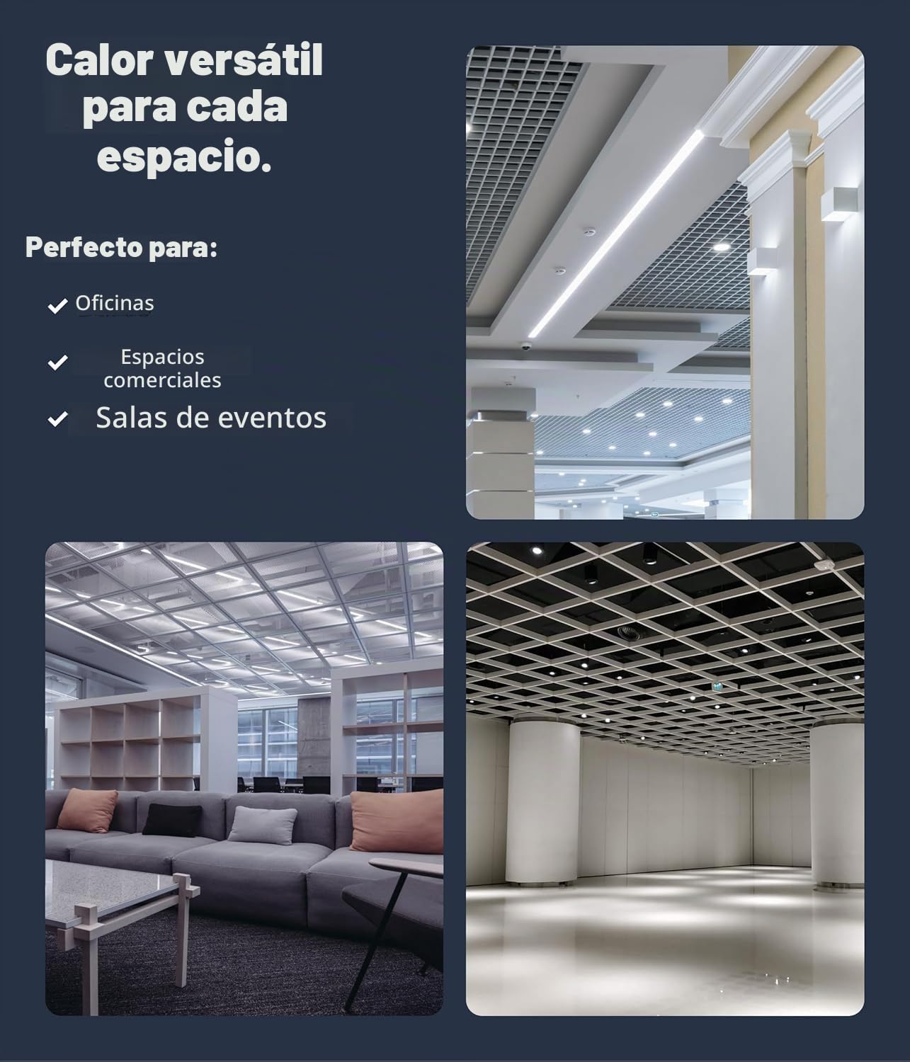 UMBRELLA® CF calefacción infrarroja de pared 60 × 60 cm 360 W con termostato inalámbrico TH20 – panel calefactor Carbon Crystal para pared, techo y techos modulares