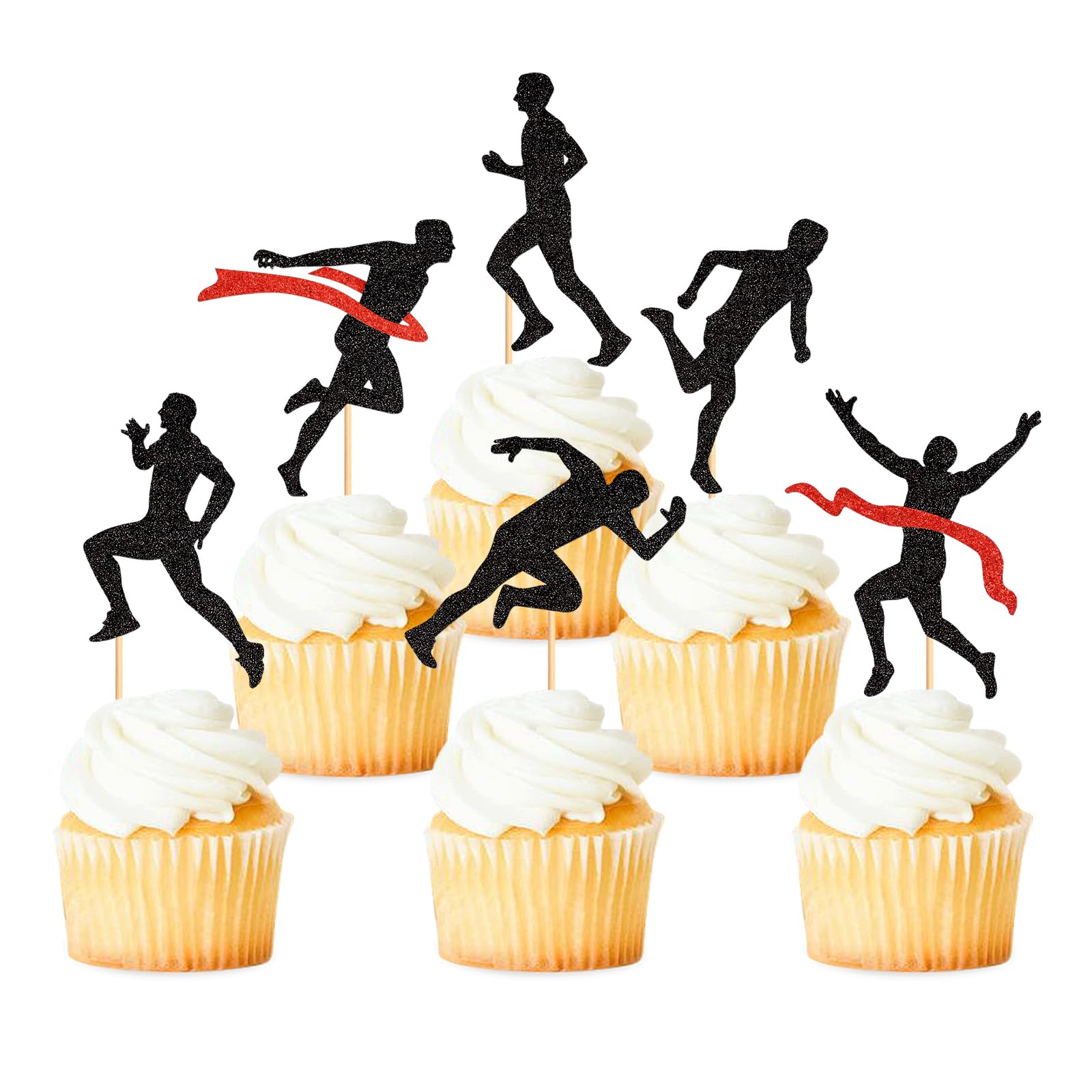 Keaziu 36 Pack Running Cupcake Toppers Sports Fitness Cupcake Picks Sports Health Fitness Theme Running Birthday Party Cake Decorations Supplies