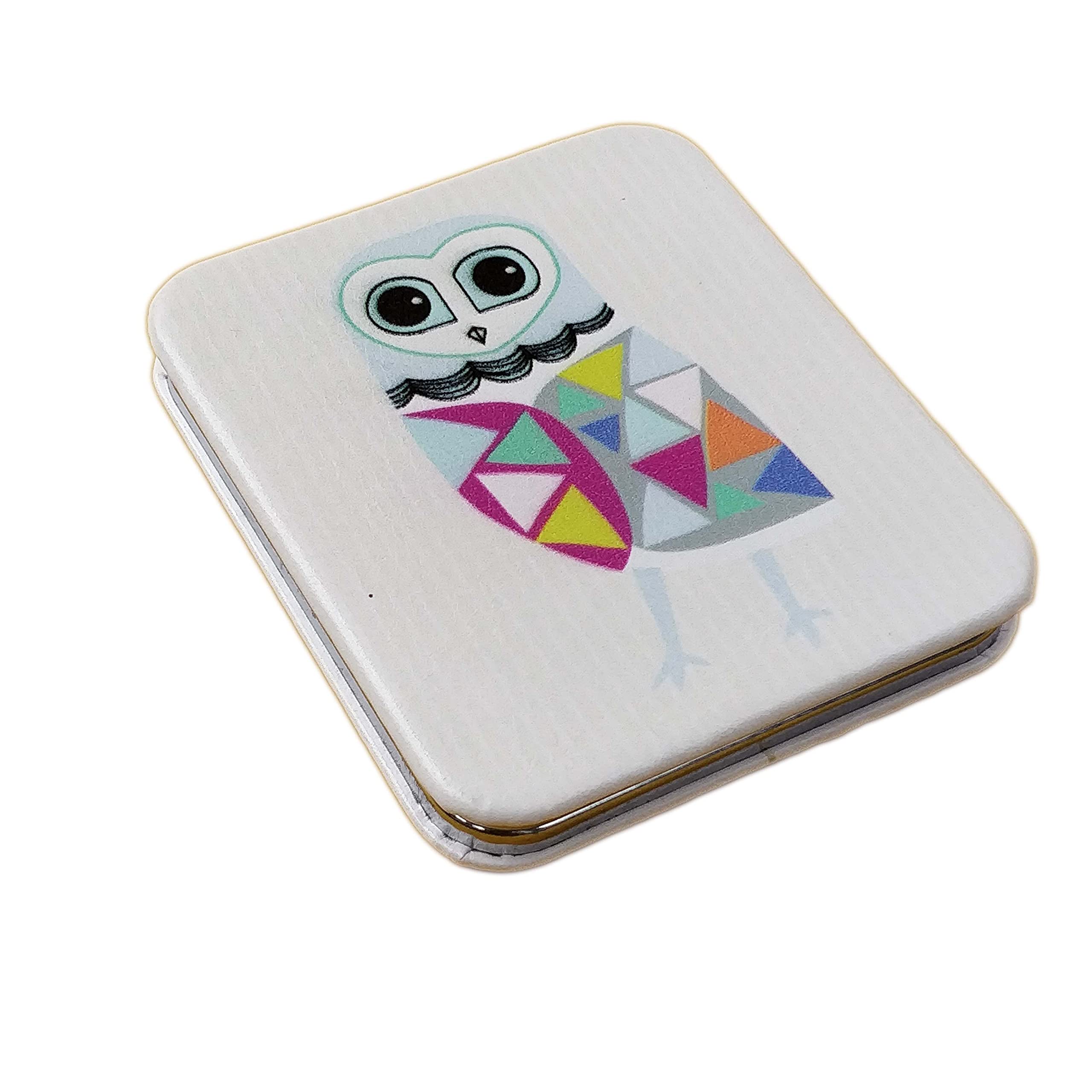 Pink Flamingo Rectangular Dual Magnification Folding Compact Makeup Crazy Owl Mirror (Multi)-image-47