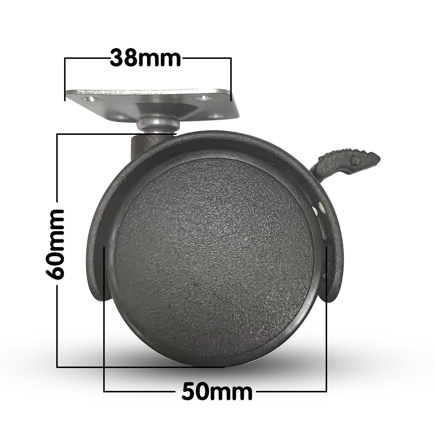 2 Inch X-Caster High Capacity Low Profile Dual Wheel Caster with 3/8 Threaded Stem (205-2XTPR-27)