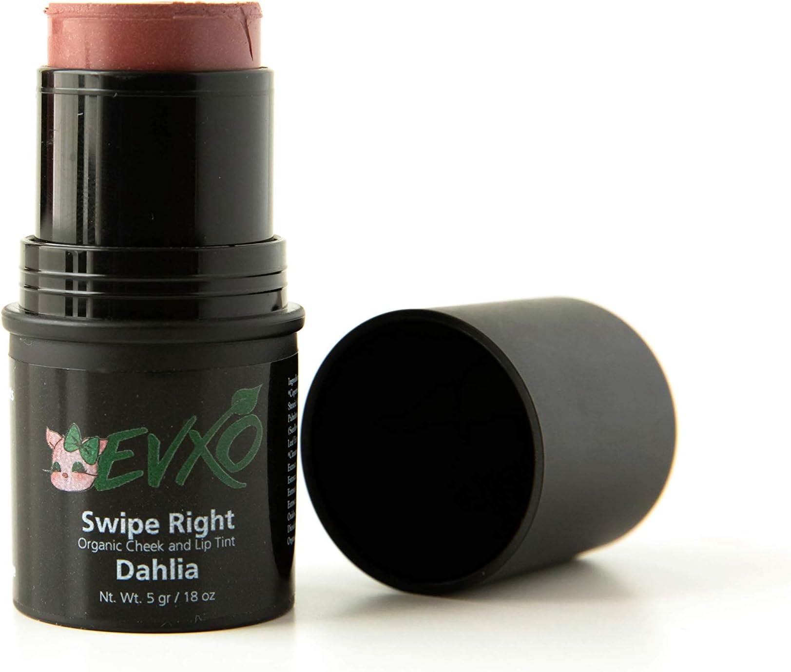EVXOs Swipe Right Lip and Cheek Tint - Organic Cream Blush Makeup Stick For Mature Skin (Dahlia)