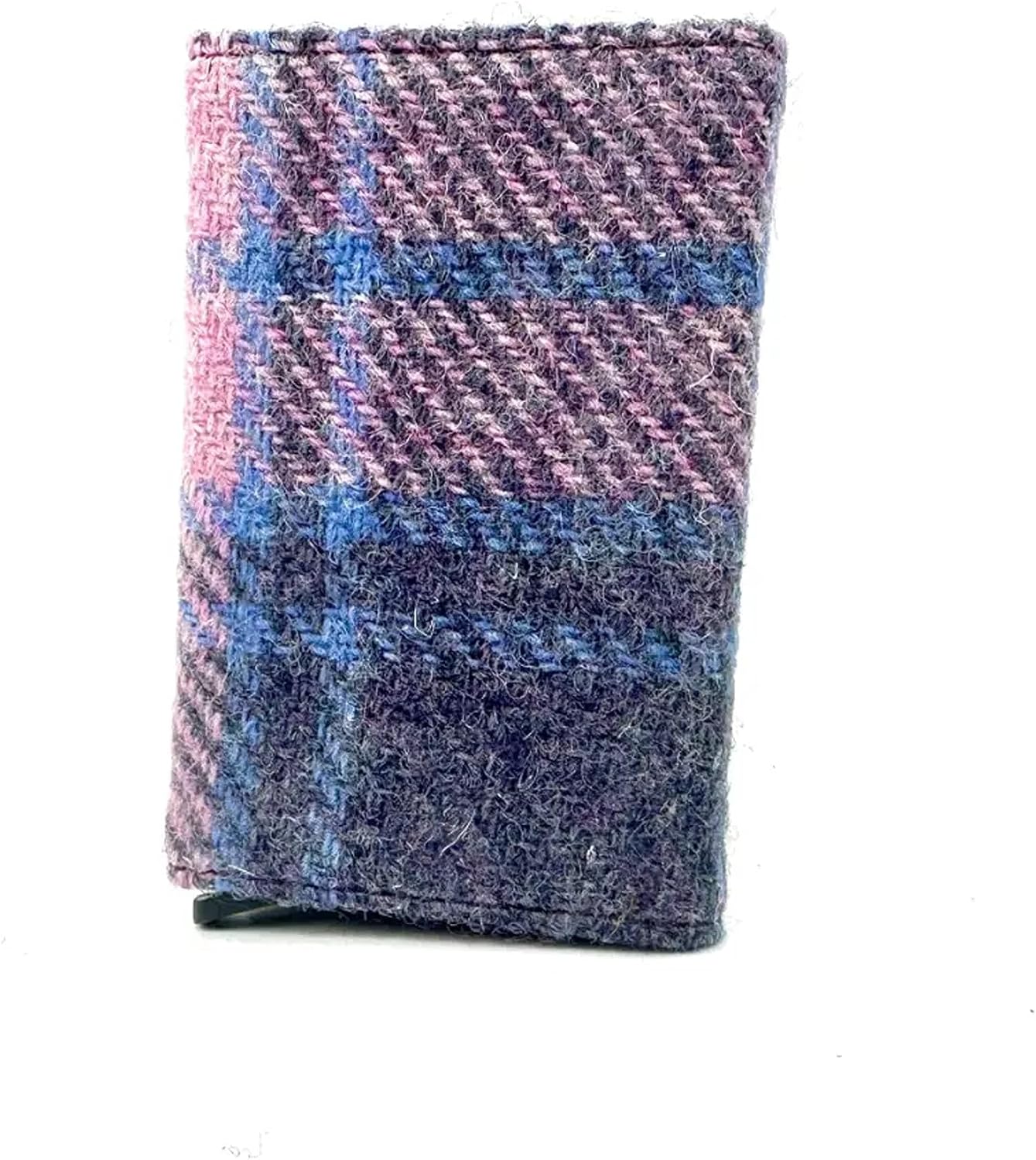 Maccessoro Harris Tweed Pop Up Card Holder – Handwoven Wool from Scotland – A Modern Classic in Heritage Fashion, Made in Scottland (Pastel Pink)
