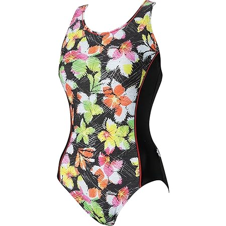 Amazon Ellesse エレッセ レディース フィットネス用水着 プリントワンピース ライトグレ Lg O Ellesse エレッセ スポーツ アウトドア