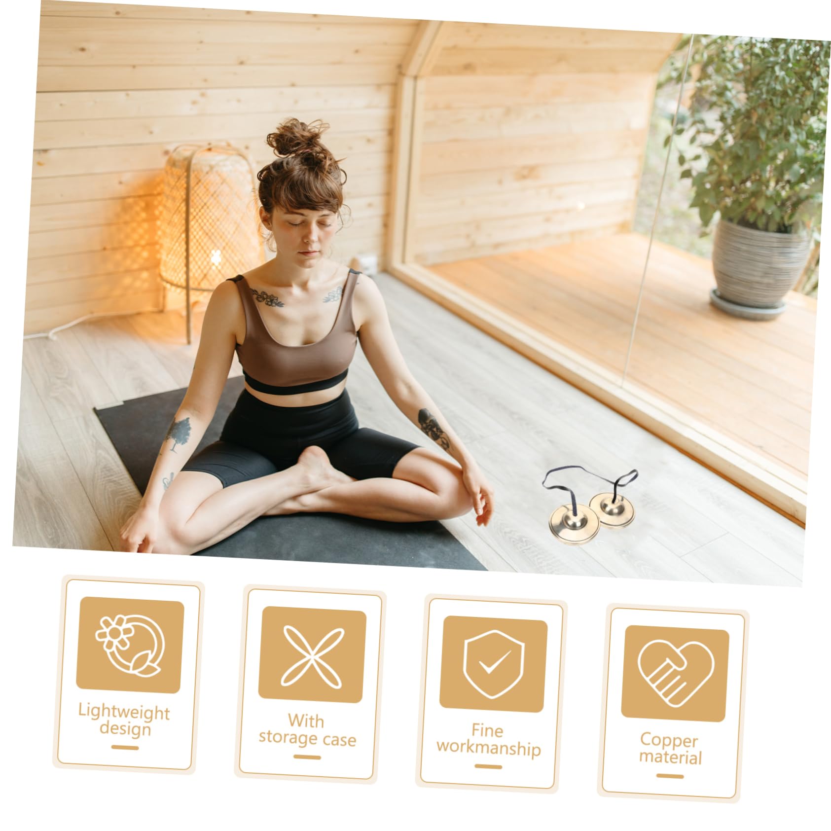 TOYANDONA Campañas Tingsha Hechas Mano Instrumento De Percusión Platillo De Budismo Para y Yoga