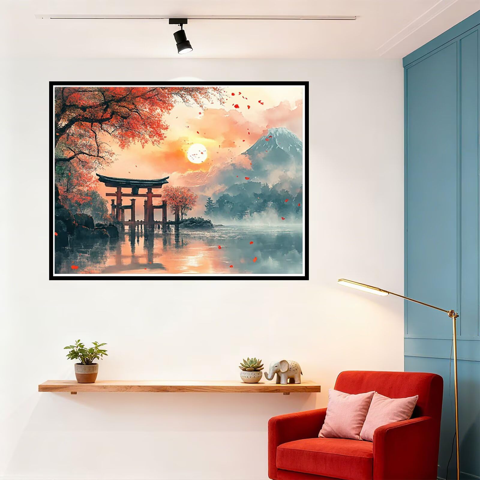 Sonnenuntergang Malen Nach Zahlen Erwachsene Landschaft Malen Nach Zahlen Kinder ab 7, DIY Set Erwachsene Bastelsachen Geschenke für Männer, Weihnachten Halloween Deko Ohne Rahmen 60x80cm H - 952