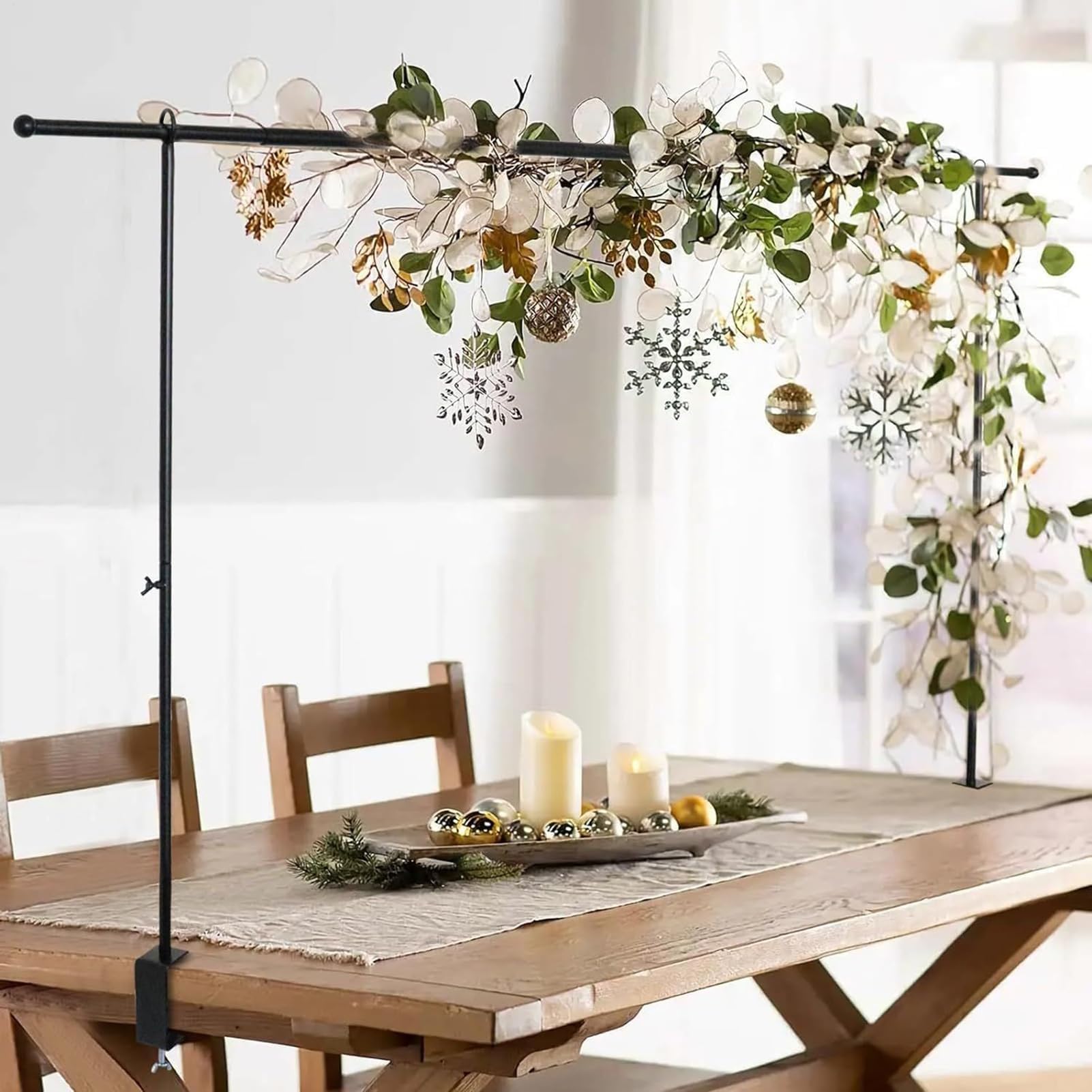 Over The Table Rod Stand with Clamps | Table Arch Stand | Adjustable Metal Arch Display Stands for Tabletop Backdrops, Garland, Balloon Display, Weddings, Party Decoration