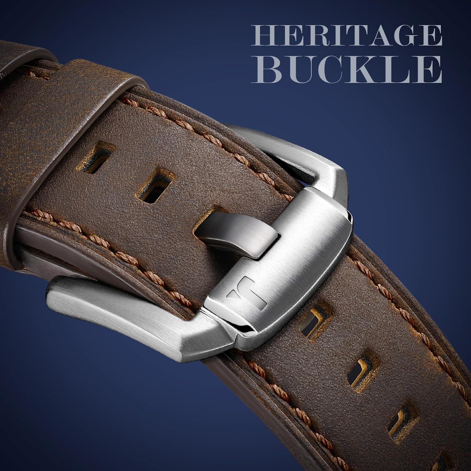 Leather Band for Apple Watch Ultra 3/Ultra 2 Bands 49mm 46mm 45mm 44mm, Top Genuine Leather Designer Replacement Strap for iWatch Ultra 3 2 1 SE series 11 10 9 8 7 6 5 4 3 - Image 4