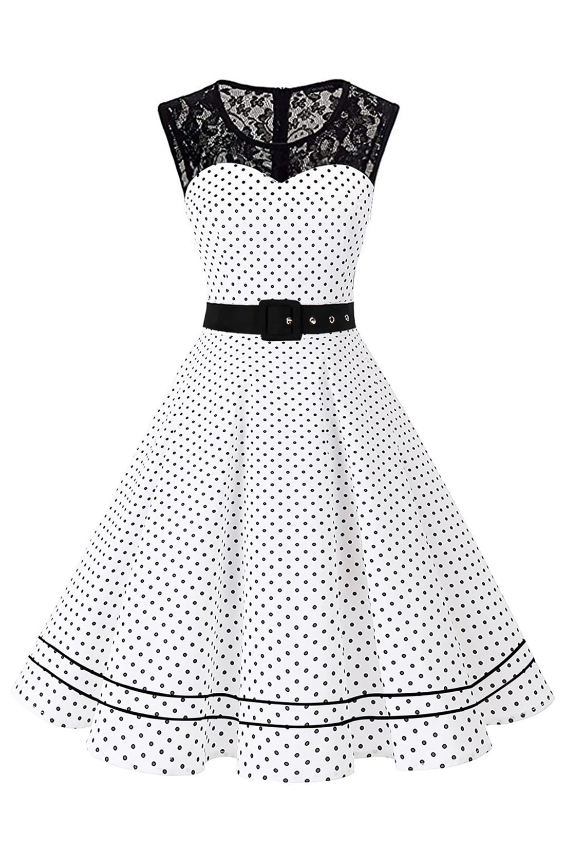 AXOE Donna Abito Vintage Anni '50 Taglio A-Line Cintura Removibile per Matrimoni Cocktail e Quotidiano