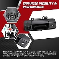Vista 5 de Reemplazo de cámara de respaldo compatible con Tundra 2007-2013 con mango de puerta trasera con lente gran angular para instalación Plug & Play