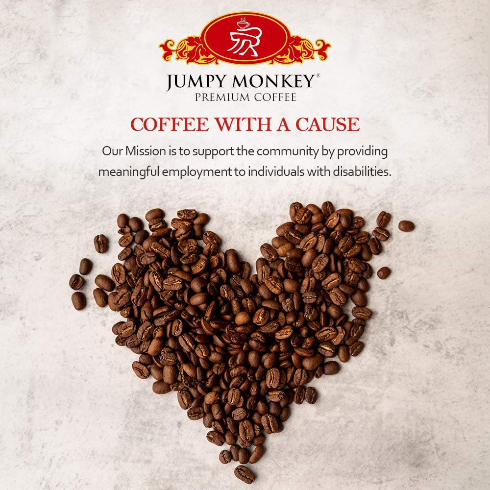 Jumpy Monkey® Coffee Cinnamon Sticky Bun & Hazelnut Cream Flavored Blends - Medium Roast, 100% Arabica, Whole Bean Coffee, For Cold Brew and French Press, 2-12 Oz Bags