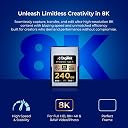 Digitek (DCFA 240GB Gold Series) CFexpress Type A Memory Card – 800MB/s Read, 700MB/s Write, 8K Ultra HD Support, Nytro Boost, Perfect Frame, 5-Year Warranty, for High Speed 8K Videography gallery image