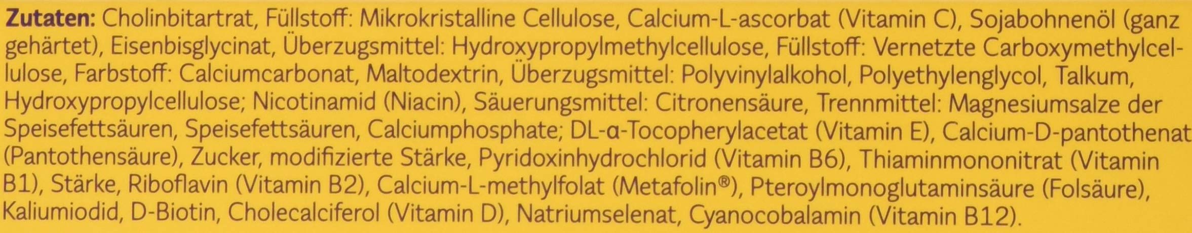Femibion 1 Frühschwangerschaft, Tägliches Nahrungsergänzungsmittel für SSW 1-12, mit Cholin, Folsäure, Metafolin, 4-Wochen-Pack, 28 Stück