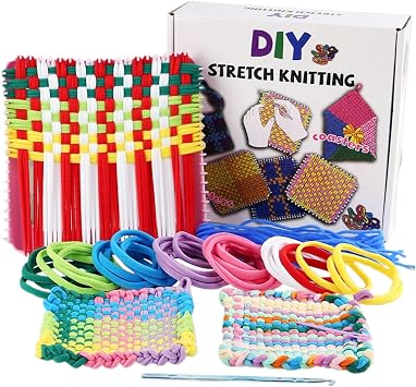 Woven Loop Kit - Interactive Potholder Loop Knitting Craft Set, Art Supplies | Rainbow Loom Kit for Kids Ages 3+, Beginners, Girls, Teens, Kids, Fun Colorful Creative Woven Activities