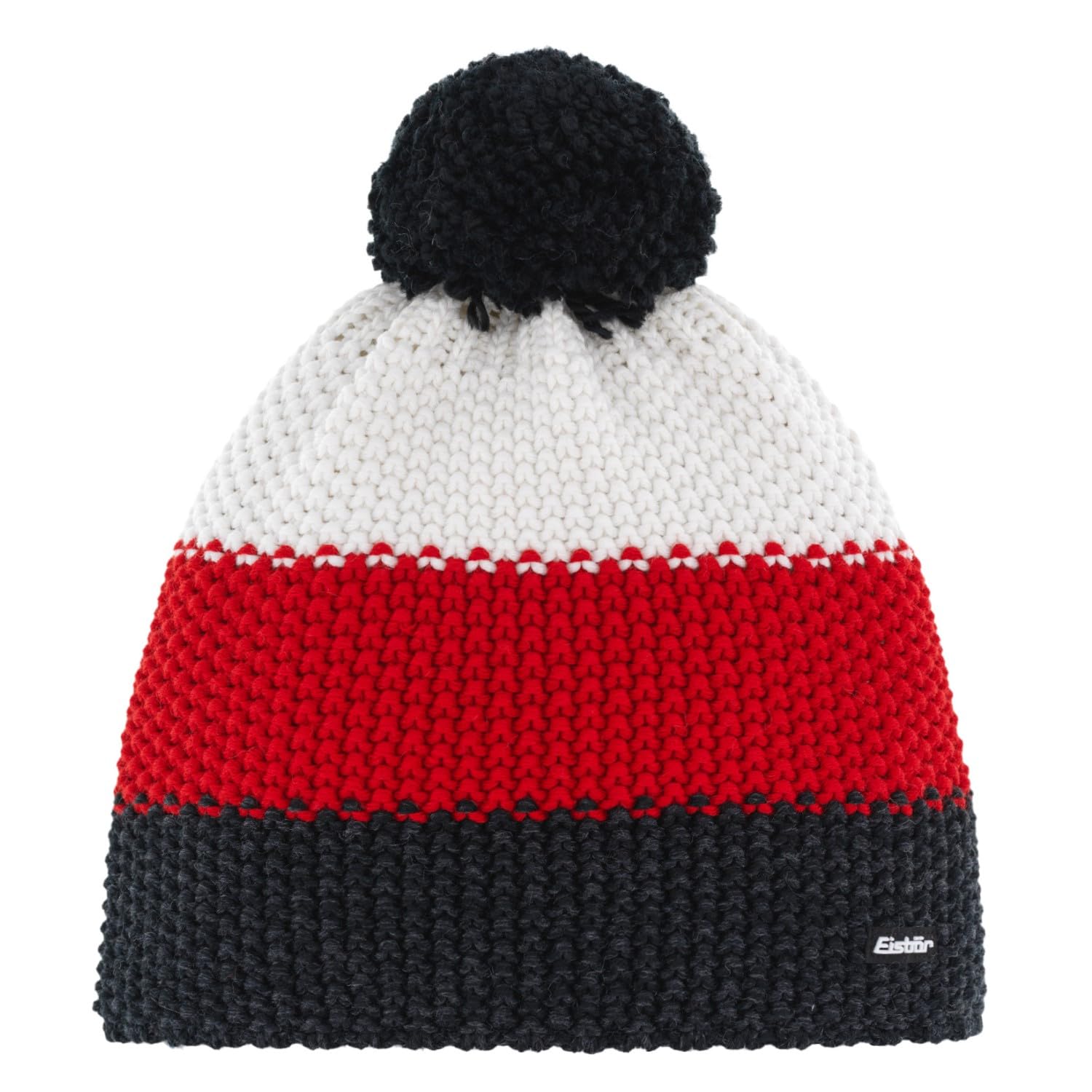 Eisbär Star Italy Bommelmütze Beanie Skimütze Wintermütze Wollmütze Strickmütze Damen/Herren - Made in the EU mit Futter, Futter Herbst-Winter Winter